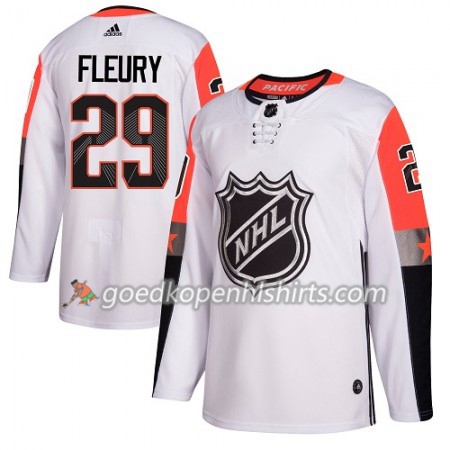 Vegas Golden Knights Marc-Andre Fleury 29 2018 NHL All-Star Pacific Division Adidas Wit Authentic Shirt - Mannen